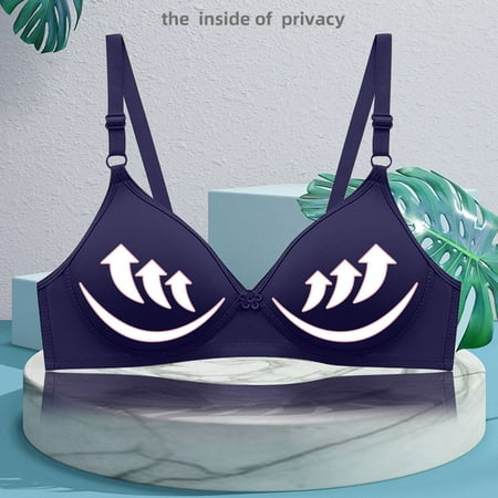 Itsame 1PC Bras for Women s Full Support Everyday Casual Bra Set Two Row Buckle Wireless Comfort Bralette Blue Size M