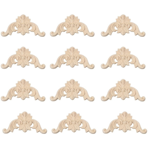 NUOLUX Wooden Carved Applique, Log Color, 5.60X2.60X0.50cm, Architectural Molding & Trim
