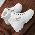 thumbnail image 4 of Babcutegg Teen Girls Boots Snow Boots Round Head Soft Bottom Knee High Fleece Lined Fall and Winter Shoes for Girls White Size 6, 4 of 6