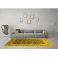 thumbnail image 3 of Ahgly Company Machine Washable Indoor Square Oriental Yellow Industrial Area Rugs, 7' Square, 3 of 4