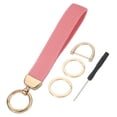 thumbnail image 1 of Llavero de muñeca con cinta, correa elástica para muñeca para mujeres y hombres, lindo llavero trenzado para llaves de coche, cámara, billetera, identificaciones, tarjeta, rosa, 1 of 7