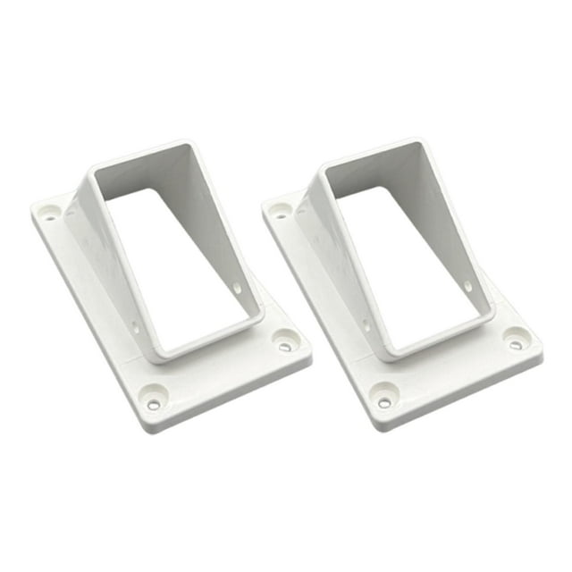 Soporte de pasamanos de escalera de vinilo de 2 x 3,5 pulgadas con tornillos de fijación, fácil de instalar, soporte de valla, conector en ángulo 2 piezas