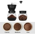 thumbnail image 3 of TGHTBA-Manual Coffee Grinder with Ceramic Burrs and Lengthen Stainless Steel Handle, Hand Coffee Mill with 2 Glass Jars(11oz each), Brush and Tablespoon Scoop, Coffee Bean Grinder for Home, Camping,, 3 of 4