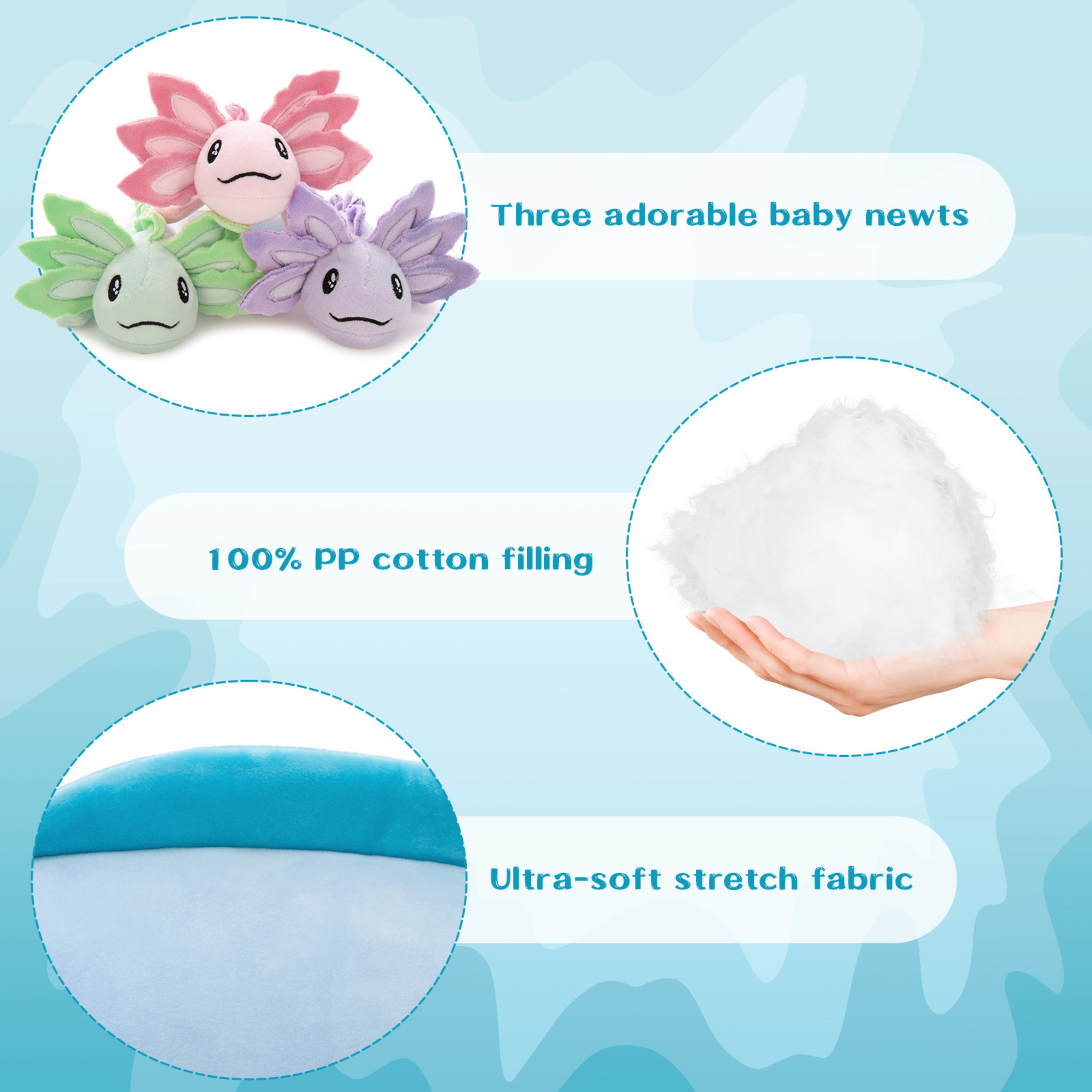 Tezituor 4Pcs Axolotl Stuffed Animal 32" Giant Axolotl Plush with 3 Babies Plush Toy