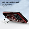 thumbnail image 5 of Allytechgroup Military Grade Shockproof Case for Apple iPhone 16 Pro, Compatible with Magsafe Rotating Stand Bumper Wireless Charging Magnetic Phone Case for Women Men, Red, 5 of 6