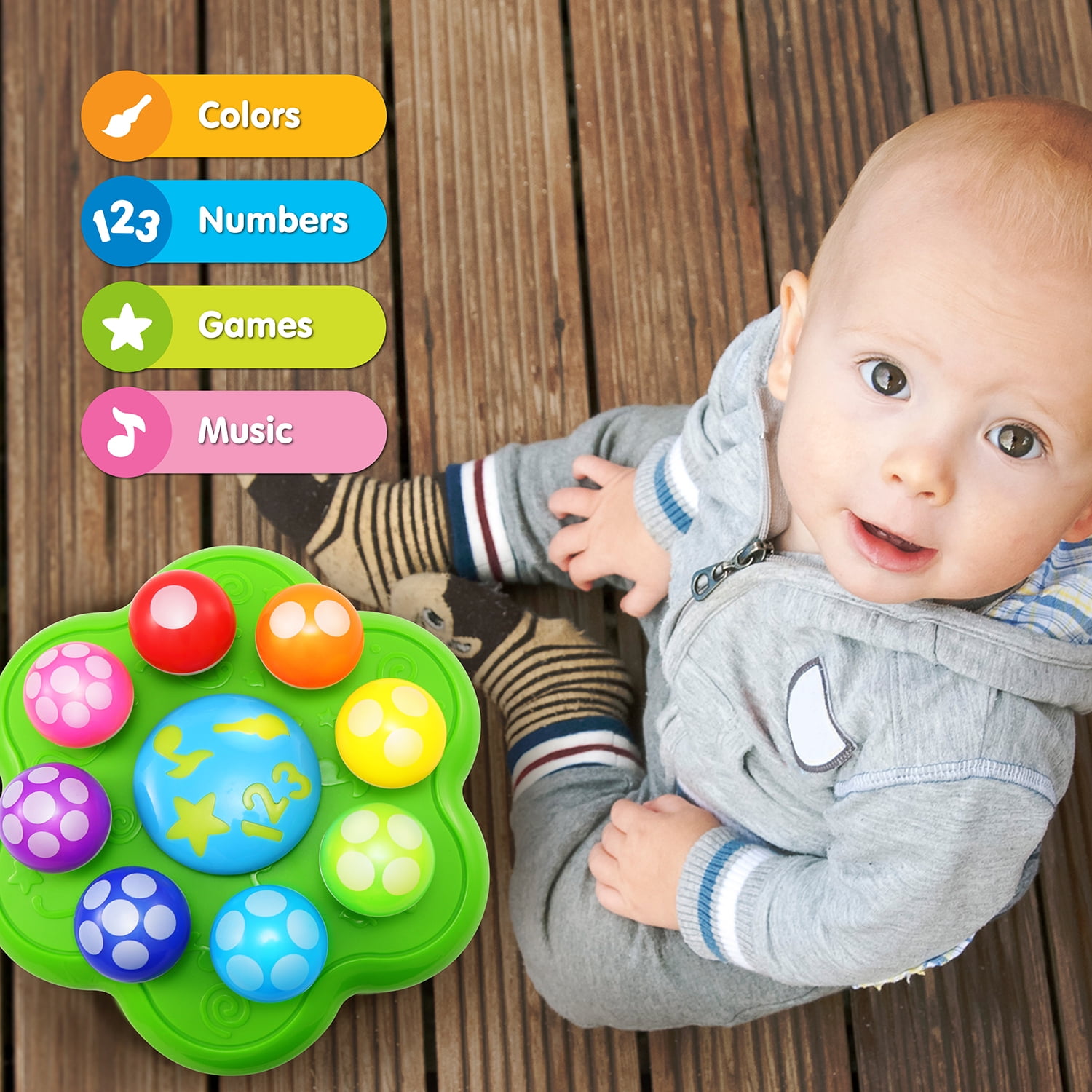 BEST LEARNING Mushroom Garden Interactive Musical Toy for Toddlers Ages 1 to 3 Years