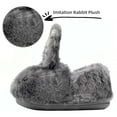 thumbnail image 3 of Hpapadks Girls Slippers Winter Cozy Bunny Fleece Shoes Soft Indoor Outdoor Slip On Comfortable Footwear Shoes for Boys Dark Gray, 3 of 6