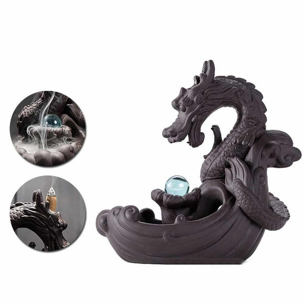 1 Back Flow Incense Burner Dragon Ceramic Smoke Waterfall Backflow Incense Burner Censer Home Decor 19 10cm Walmart Com Walmart Com