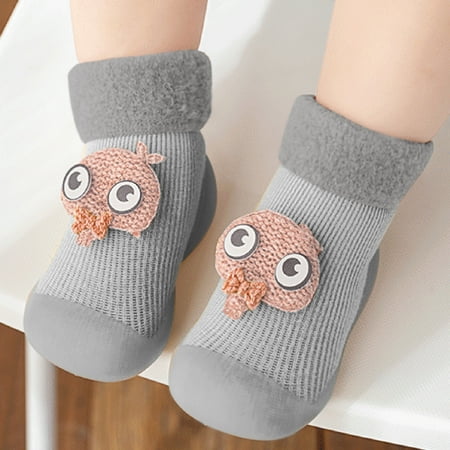 

Warm Stocking Girls Knit Socks Kids Rubber Soft Solid Sole Slipper Toddler Baby Boys Shoes Baby Shoes