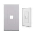 thumbnail image 3 of 10X White 1-Gang Screwles Decora Wall Plate Cover w/ 1-Port Keystone Jack Insert, 3 of 3