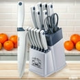 thumbnail image 3 of Five Cow 14-Piece Knife Block Set with Built-in Sharpener - Stainless Steel Kitchen Knives Includes Chef, Carving, Paring & Steak Knives - Dishwasher Safe, Ergonomic Non-Slip Handles (Dark Blue), 3 of 16