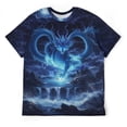 thumbnail image 3 of LAOLIUSN Men's Dragon Graphic T-Shirt, Fantasy Allover Print Tee, 88% Polyester 12% Spandex, Short Sleeve Casual Shirt, Sizes S-4XL, 3 of 7