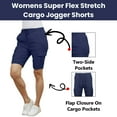 thumbnail image 2 of 3-Pack Women’s Flex Cargo Shorts with Elastic Waistband and Drawstring – Comfortable Fit with 6 Pockets and Stretch Fabric (S-2XL), 2 of 5