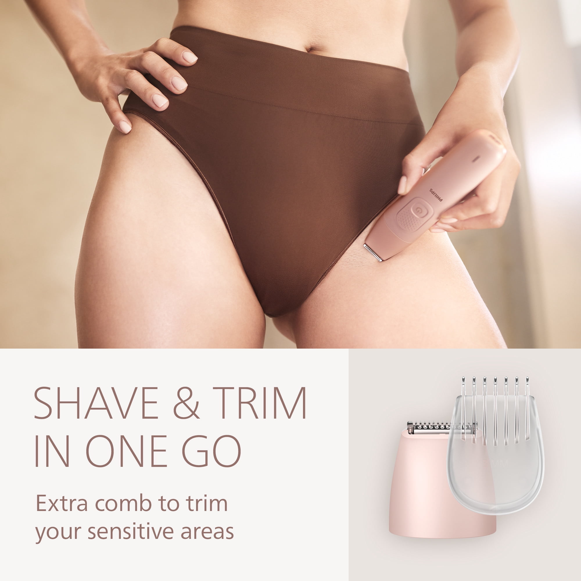Philips Lady Shaver Series 6000 - Cordless, Wet & Dry Electric Shaver, 3-Blade Shaving System, For Legs, Body & Bikini, 80 Mins. Runtime, Model BRL137/00