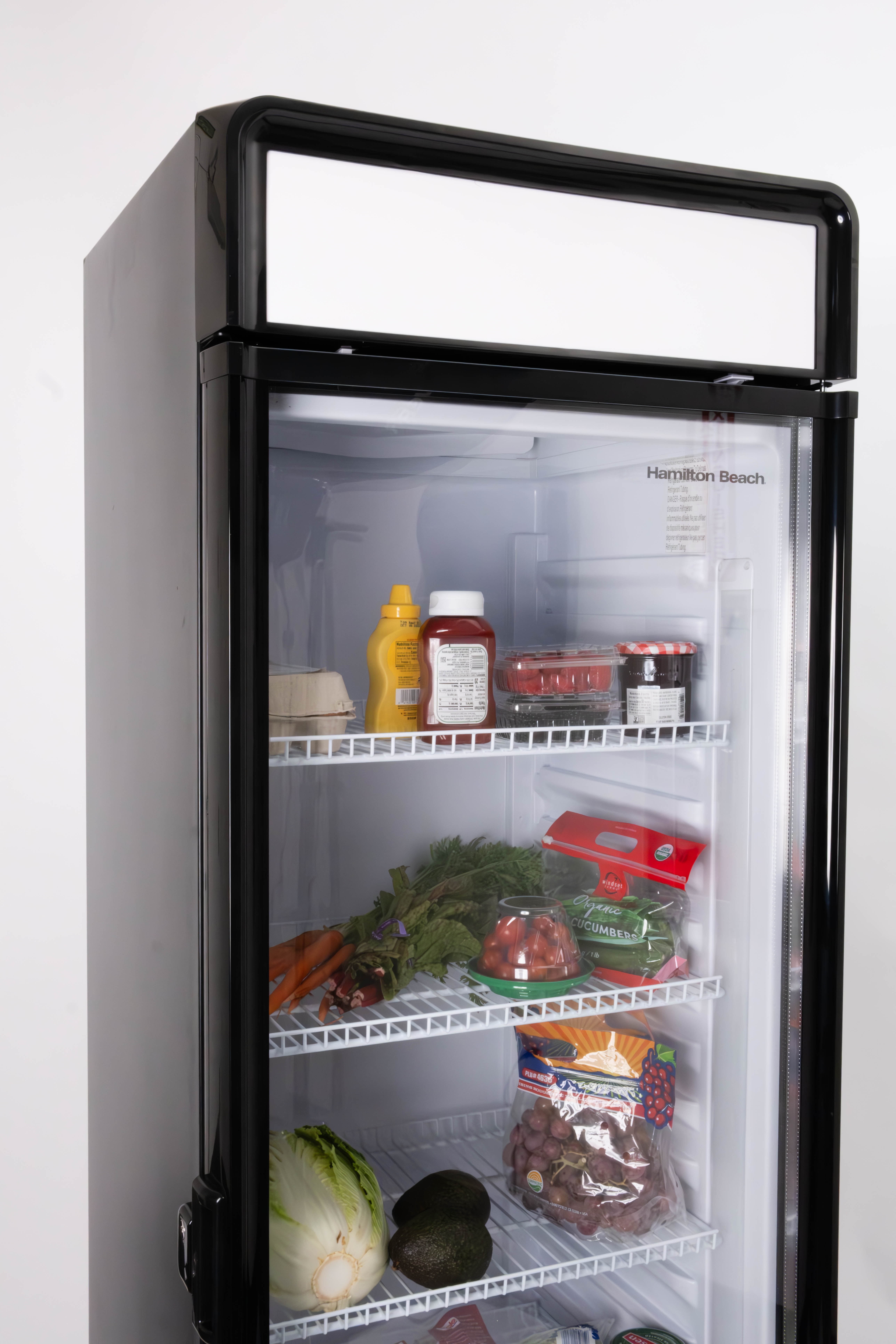 Hamilton Beach, 13.3 Cu.Ft.Commercial Glass Display Refrigerator, Black