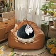 thumbnail image 1 of Lit pour Animaux Semi-Fermé Chaud d'Hiver pour Chats – Design Confortable avec Motif, 1 of 3