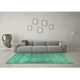 thumbnail image 3 of Ahgly Company Machine Washable Indoor Rectangle Persian Turquoise Blue Traditional Area Rugs, 8' x 10', 3 of 4