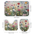 thumbnail image 3 of Watercolor Wildflowers 4 Piece Shower Curtain Sets, with Non-Slip Rugs, Toilet Lid Cover And Bath Mat, for Bathroom Decor Set, 3 of 8