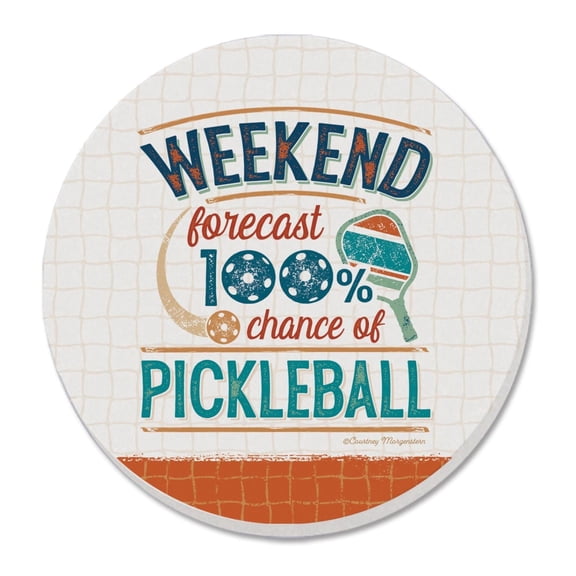 Thirstystone Pickleball Forecast 4-Pack Round Stone Coasters