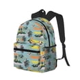 thumbnail image 2 of Haiem Hawaiian Style Lightweight Backpack for School, Classic Basic Water Resistant Casual Daypack for Travel with Bottle Side Pockets, 2 of 7