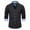 Black, variant on Iugvhana Dress Shirts for Men Casual Cardigan Solid Color Oxford Textile Long Sleeve Shirts Lapel Button Down Business Shirt Navy XL
