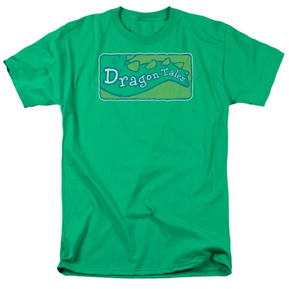 Dragon Tales/Logo Distressed S/S Adult 18/1-Kelly Green
