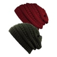 thumbnail image 1 of Bonnet Tricoté pour Femmes (Lot de 2), Bourgogne/olive Neuf, 1 of 1