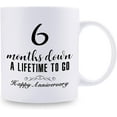 thumbnail image 2 of 6 Month Anniversary Mugs for Girlfriend Boyfriend - Six Month Anniversary Mug for Him Her Couple Lovers - 6 Months Down A Lifetime To Go Happy Anniversary Mug - 11 oz Coffee Mug, 2 of 6