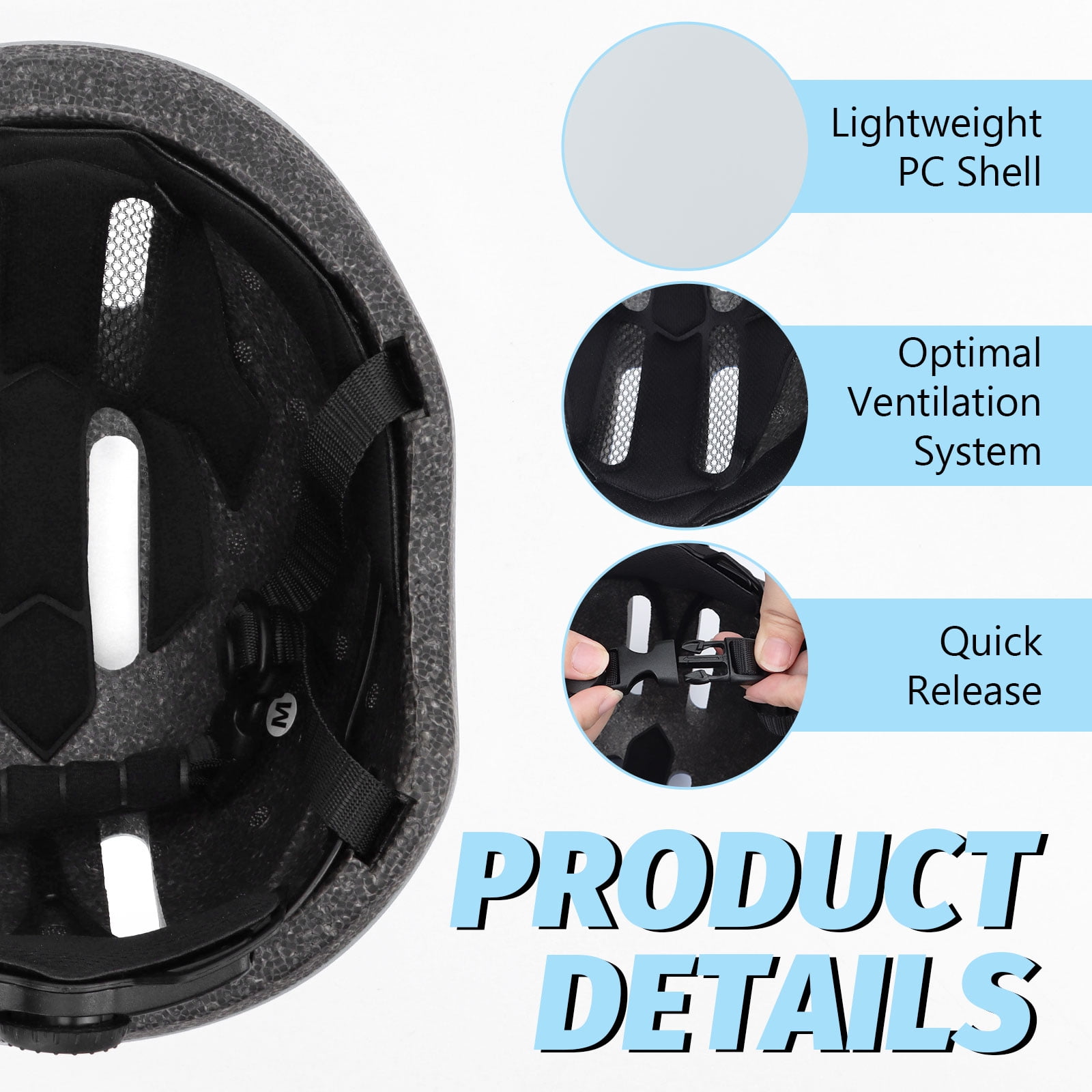 Semfri Adult Bike Helmet Skateboard Road Cycling Helmet Suitable Multi-Sport Scooter Skating Bicycle Medium Size for Men Women Gray