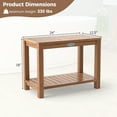 thumbnail image 3 of Gymax 24 Inch Teak Wood Shower Bench Inside Shower Stool w/ Storage Shelf for Adults, 3 of 10