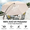 thumbnail image 3 of GRANDPATIO 11 ft Outdoor Umbrella with Base, Curved Offset Cantilever Umbrella for Patio Pool Deck, Champagne, 3 of 9