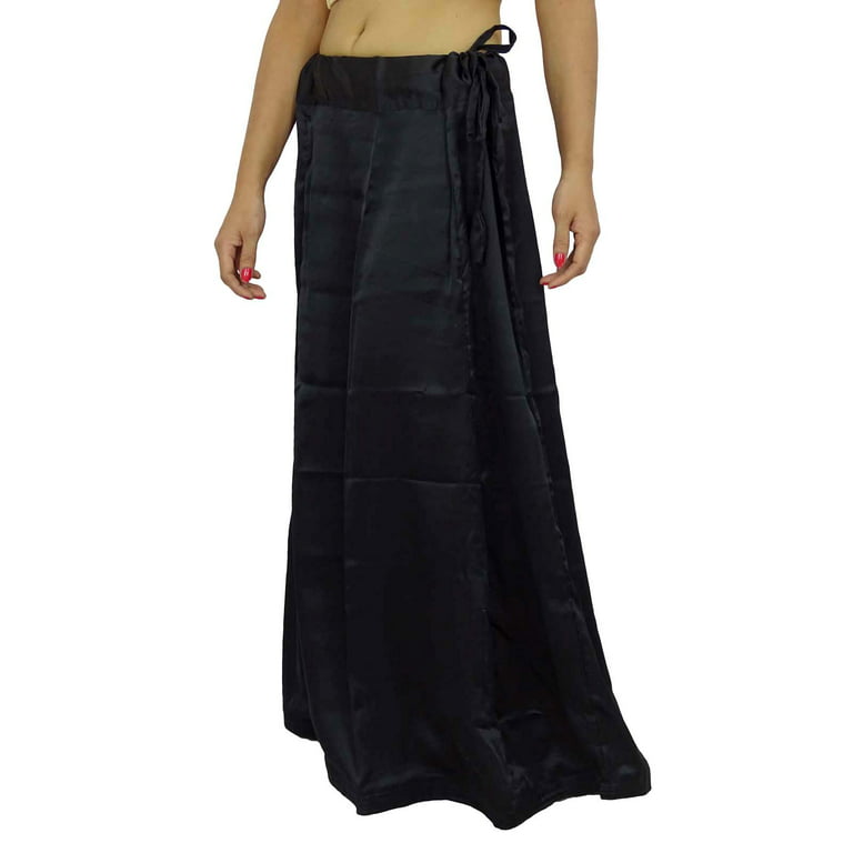 Satin Silk Saree Petticoat Underskirt Bollywood Indian Lining For Sari