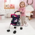 thumbnail image 4 of Doll Buggy Stroller W/ Sun Canopy, Blue, Pink Hearts, Unicorn, 4 of 6