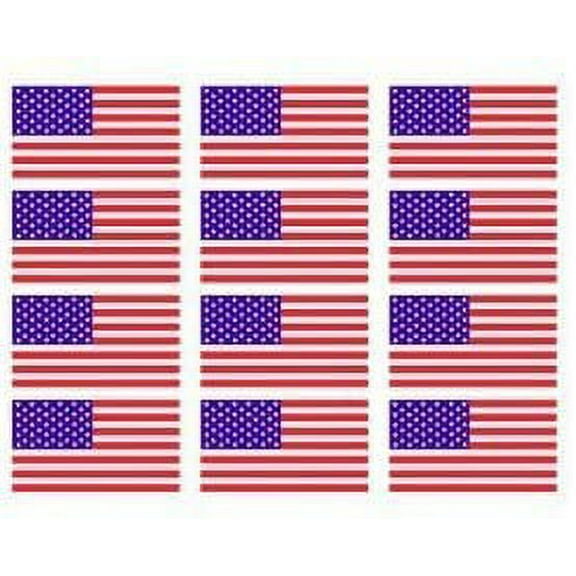 12 x American Flag 2" Helmet USA Vinyl Sticker Decal