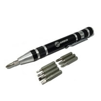 GOOHOCHY Precision Pen Screwdriver Set Made of Steel for Repair Use Black Compact Portable Design with Nonslip Engraved Pattern