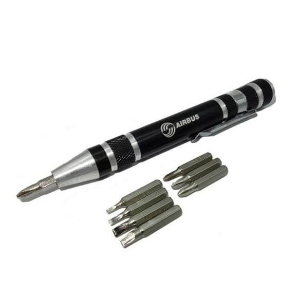GOOHOCHY Precision Pen Screwdriver Set Made of Steel for Repair Use Black Compact Portable Design with Nonslip Engraved Pattern