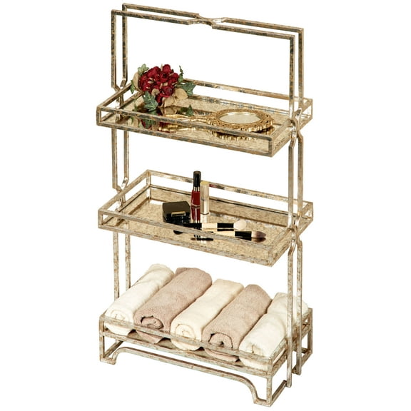 Marla Three Tier Shelf Silver Gold Silver Gold