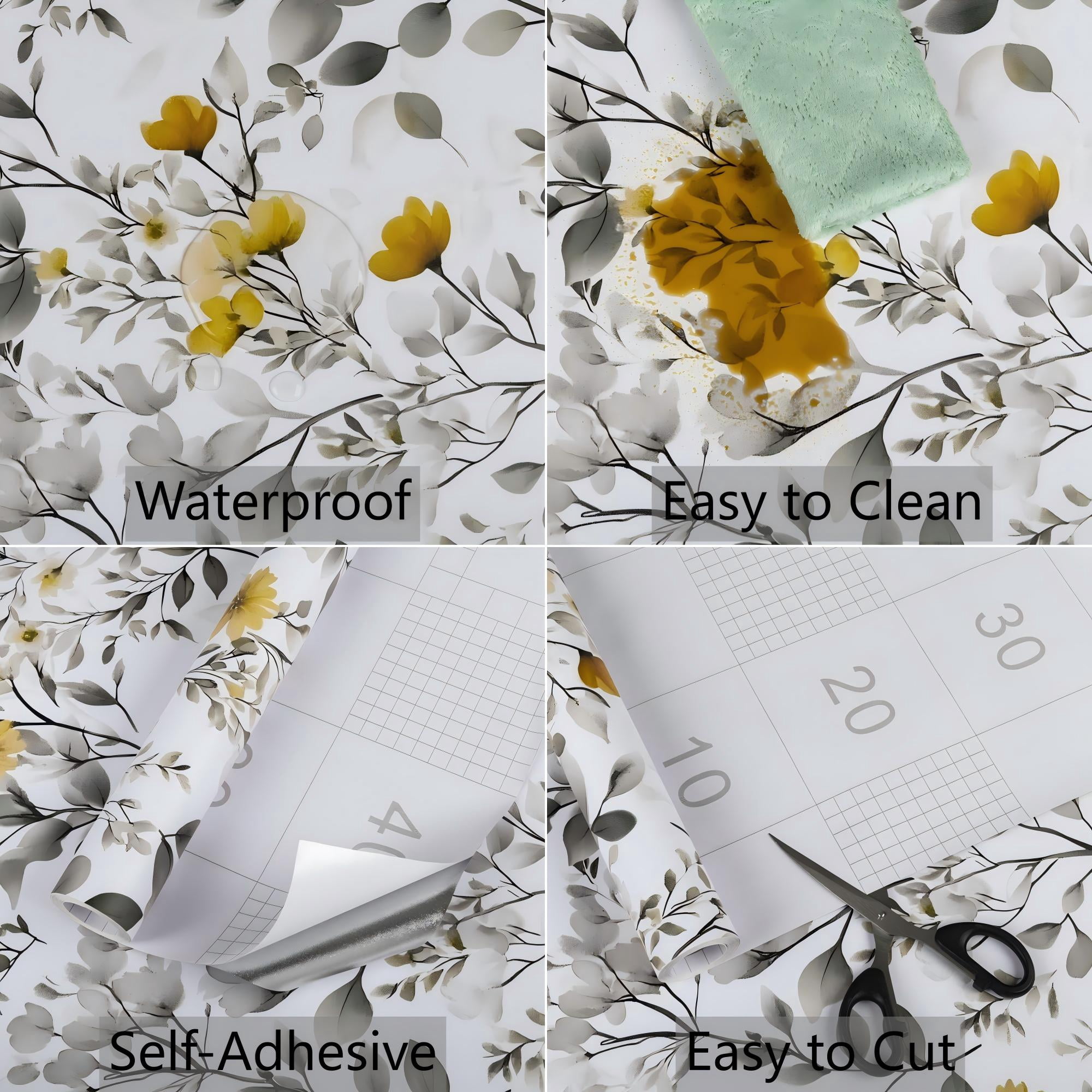 UMIGGEE Floral Wallpaper Multicolor Peel and Stick Wallpaper Self Adhesive Wall Paper 17.3-in x 118-in Contact Paper for Home Mural Wall Decor Wall Covering Old Furniture Renovation