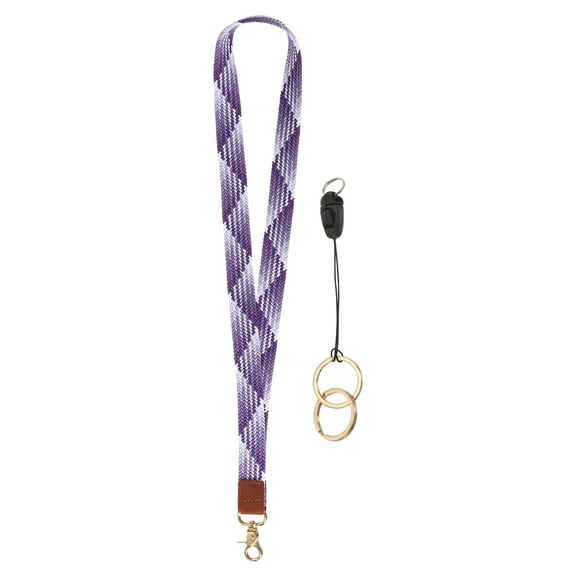 Uxcell Elastic Lanyard for Keys, Cute Keychain Neck Lanyard for Women Men Teacher Long Keychain Braid Strap for ID Badge Wallet Phone Card Business Office, Grape Purple