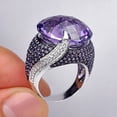 thumbnail image 2 of Womens Purple Zircon Ring Classic Elegant Dainty Copper Band Jewelry Gift For Her Versatile Accessory Timeless Style, 2 of 5