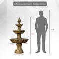 thumbnail image 4 of 58.3" 3-Tier Electric Outdoor Freestanding Water Fountain - Classic Leaf Design, Beige Resin with Pump, 4 of 11