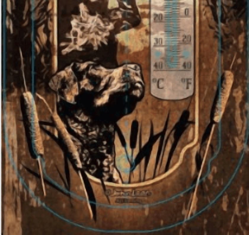 Thermometer Hanging Metal ~ 22 Gauge Metal Lithograph Print Measures 5" x 17" Indoors or Outdoors  {If Missing We're Hunting}