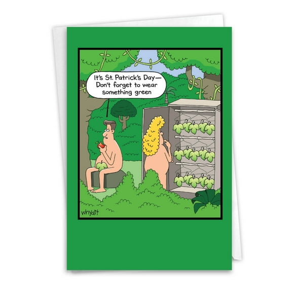 1 Funny St. Patrick's Day Card with Envelope - Something Green C9243SPG