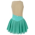 thumbnail image 2 of Yartina Kids Girls Mesh Splice Ballet Dance Tutu Dress Ice Skating Competition Costume Leotard Green 10, 2 of 7