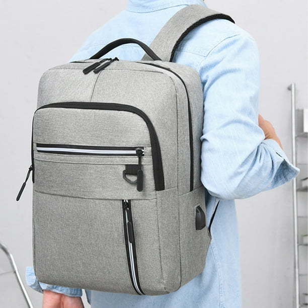 Mochila Para Portátil Ideal Para Viajes De Negocios, Compatible Con Portátiles De Hasta 15,6 Pulgadas, Puerto De Carga USB Externo, Silbato De Emergencia, Compartimentos Organizadores