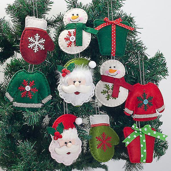 10 Piezas Adornos Colgantes de Navidad Juego de Arcilla Arco Iris con Cinta Bastón de Caramelo Árbol de Navidad Colgantes de Decoración para la Temporada de Navidad Decoraciones de Fiesta en