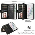 thumbnail image 4 of for Samsung Galaxy S21 Ultra 5G Wallet Phone Case with 9 Card Holder Zipper Pocket, Magnetic Closure Premium Folio PU Leather Flip Case with Wrist Strap for Samsung Galaxy S21 Ultra 5G,Black, 4 of 15