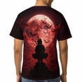 thumbnail image 5 of LAOLIUSN Men’s Ninja Samurai T-Shirt, Full Moon Anime Graphic Tee, 3D All Over Print Short Sleeve Crewneck, 88% Polyester 12% Spandex, S-4XL, 5 of 7