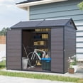 thumbnail image 2 of Zateety 8 x 6 FT Resin Outdoor Storage Shed with Built-in Floor, Waterproof, Lockable Door, 2 Windows & Vents, Weather Resistant Tool Shed for Garden Patio Backyard, 2 of 7