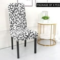 thumbnail image 3 of Stretch Dining Room Chair Cover Removable Washable Slipcover 4pcs White and Black, 3 of 6